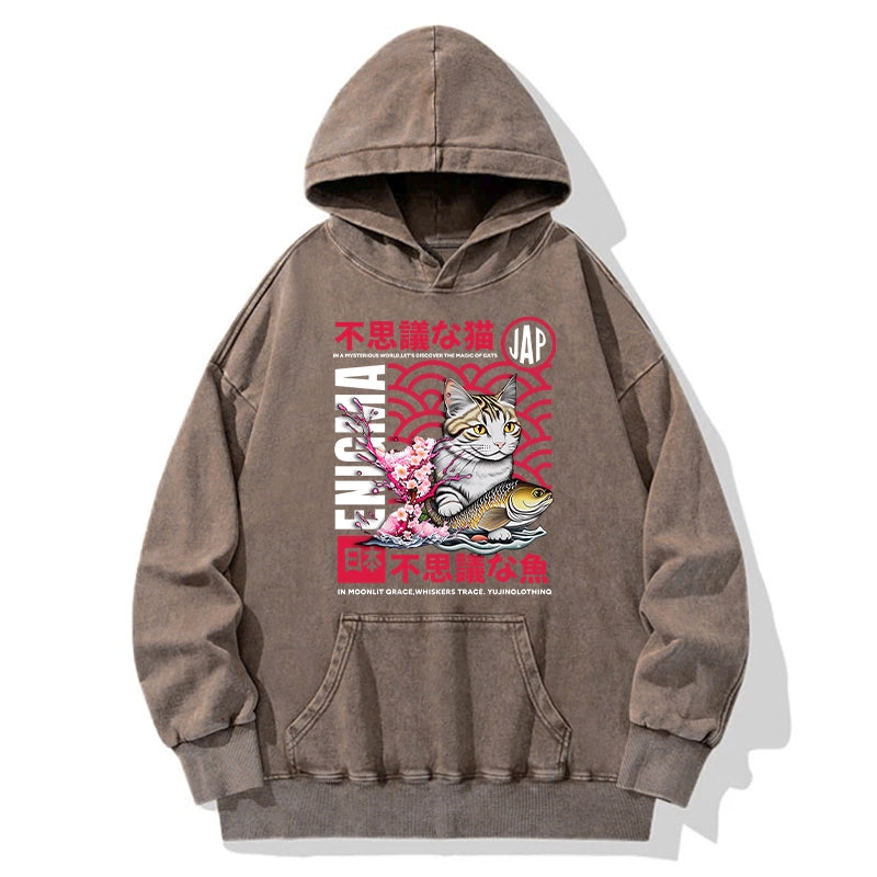 Magic Of Cats Sakura Washed Hoodie