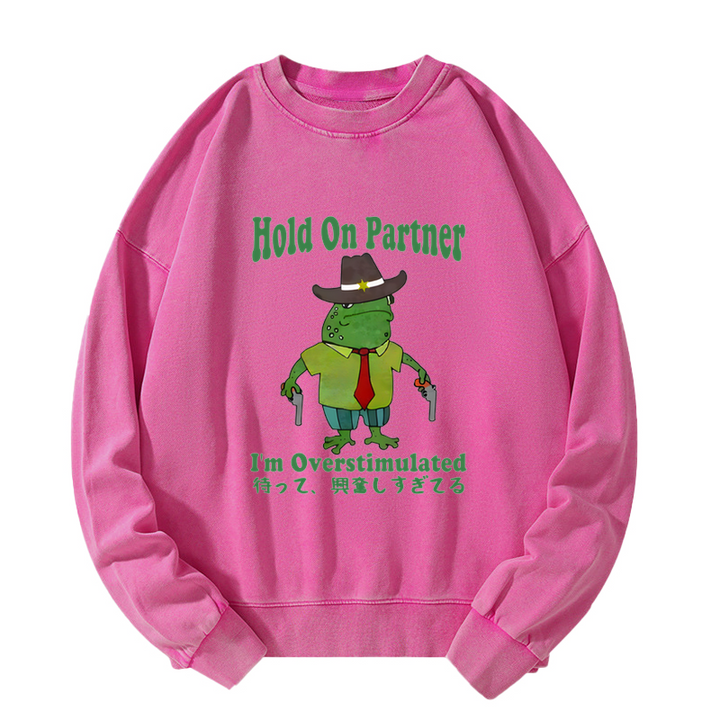 Wait I'm Too Excited Washed Sweatshirt