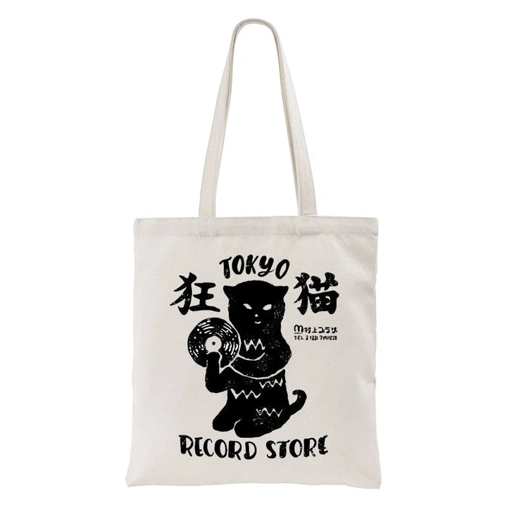 Tokyo Record Store Cat CD Tote Bag