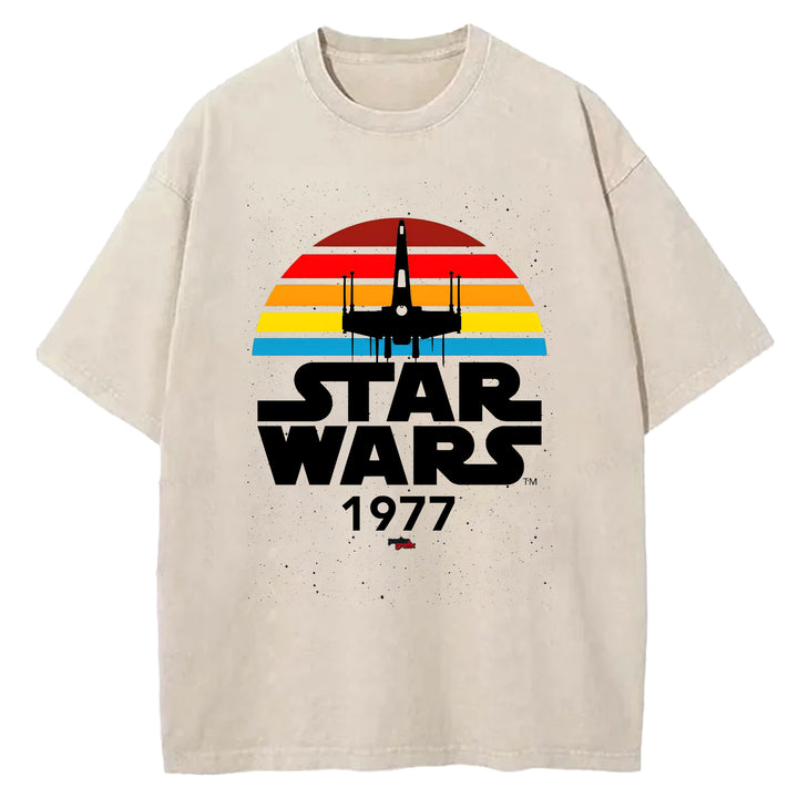 Star Wars Vintage Japanese Design Washed Crew Neck T-Shirt