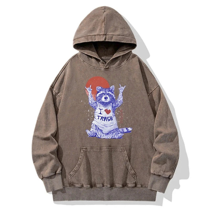 I love Trash Washed Hoodie