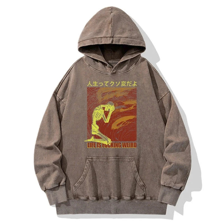 Skeleton Life is Fu Washed Hoodie