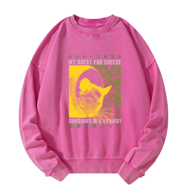 Mouse Has A Passion For Cheese Washed Sweatshirt