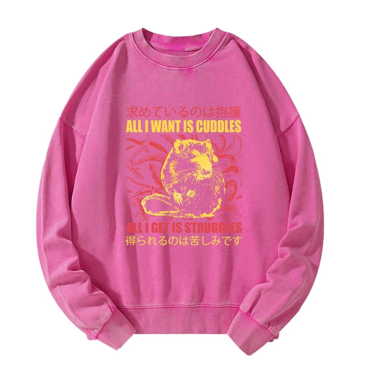 All I Want Is Cuddles Washed Sweatshirt