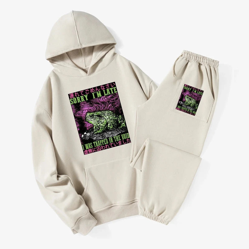 Frogs Trapped In The Void Fleece Lined Hoodie Set