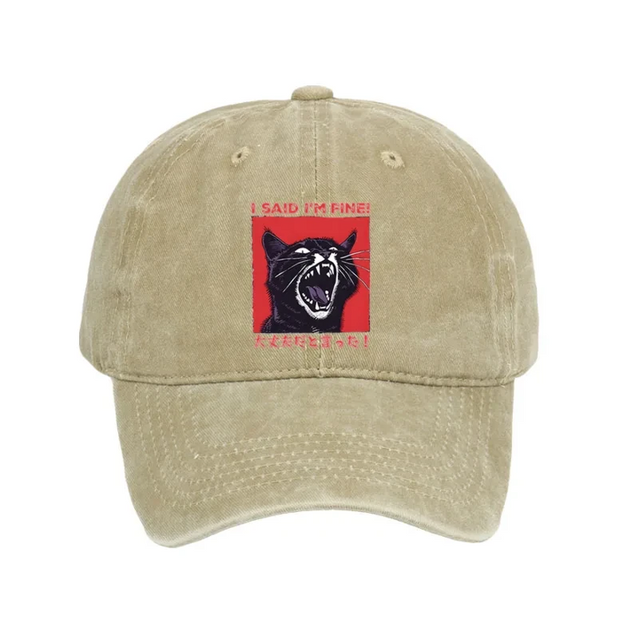 Angry Cat Japan Washed Cap