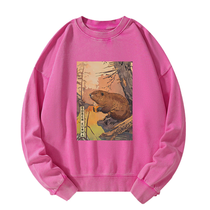 Beaver By The River Washed Sweatshirt