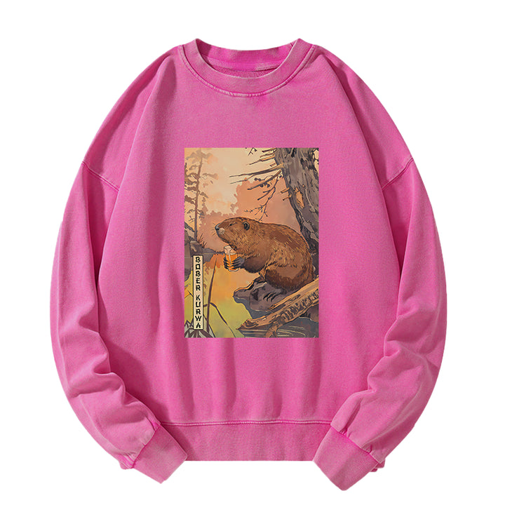 Beaver By The River Washed Sweatshirt