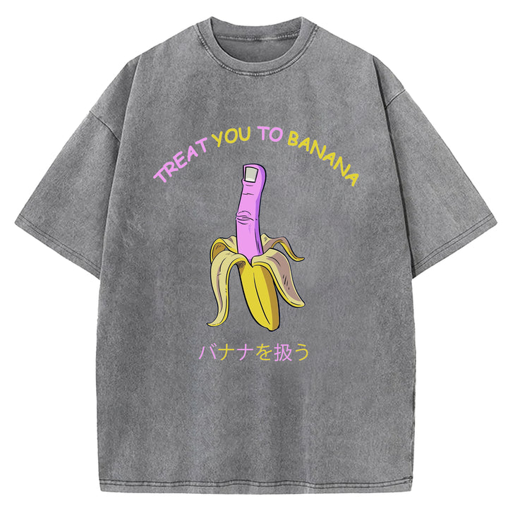 Treat You Banana Washed Crew Neck T-Shirt