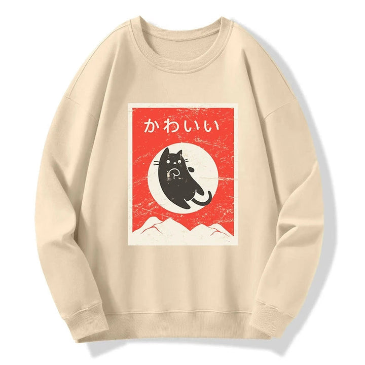 Cute Black Cat Japanese Sweatshirt