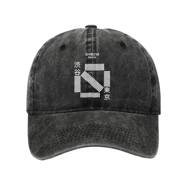 Japanese Shibuya Crossing Washed Cap