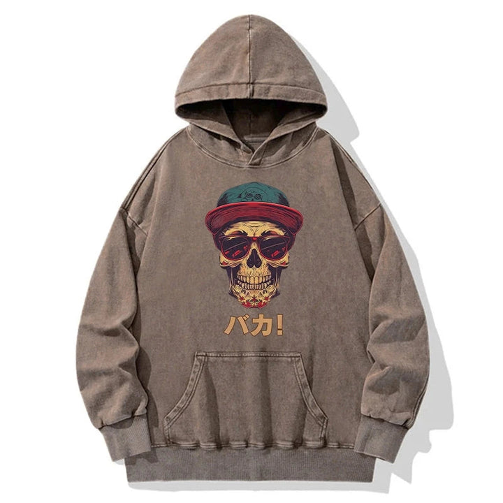 Fashion Skull Japanese Washed Hoodie