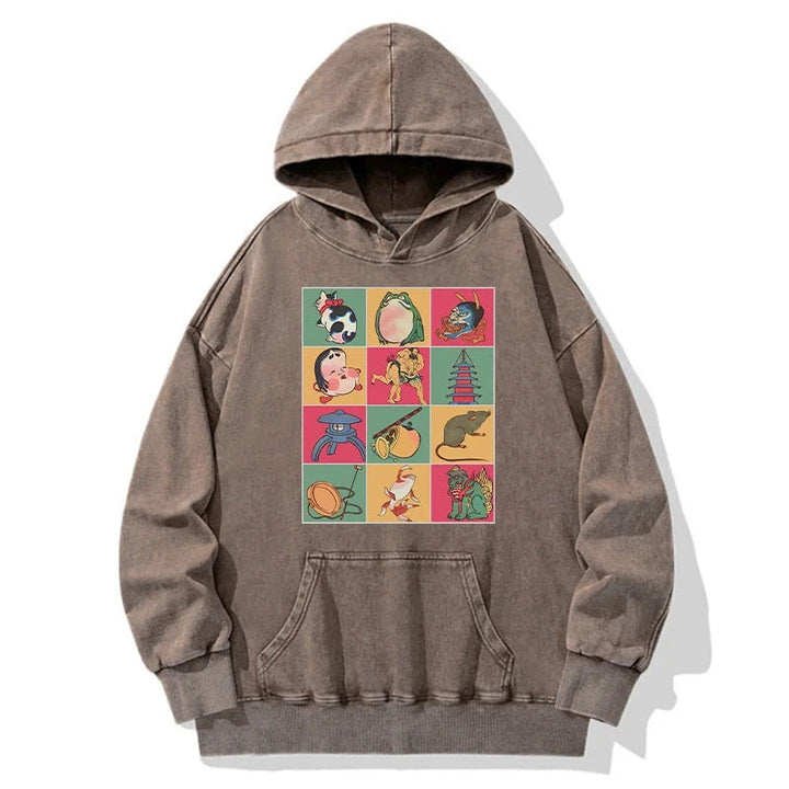 Japanese Characteristic Goods Washed Hoodie