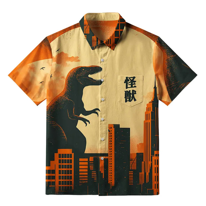 Monster In The City Button-up Shirt