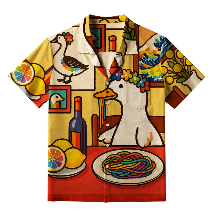 More Spaghetti Less Upsetti Goose Aloha Hawaiian Shirt