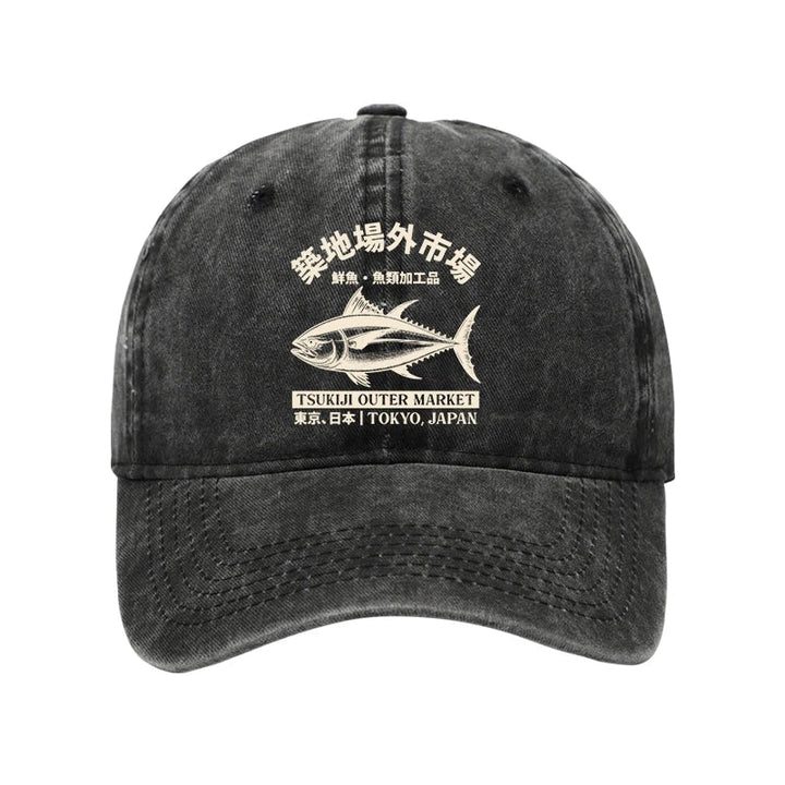 Japan Tsukiji Fish Market Washed Cap