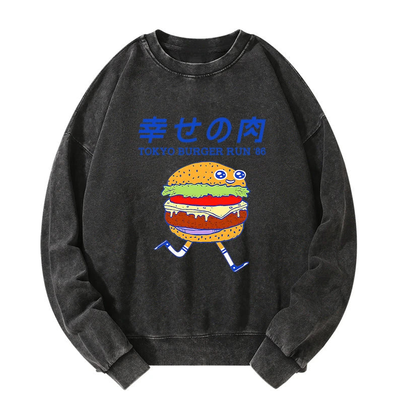 Tokyo Burger Run Japanese Washed Sweatshirt