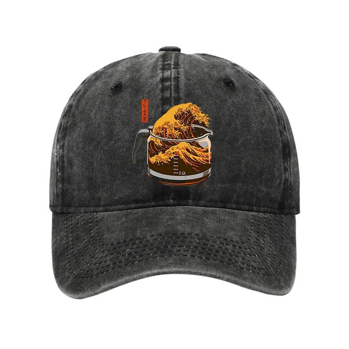 The Great Wave Of Coffee Japanese Washed Cap
