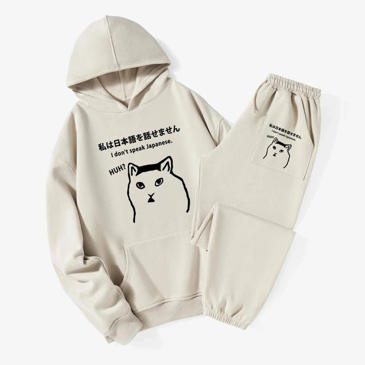 I Don't Speak Japanese Fleece Lined Hoodie Set