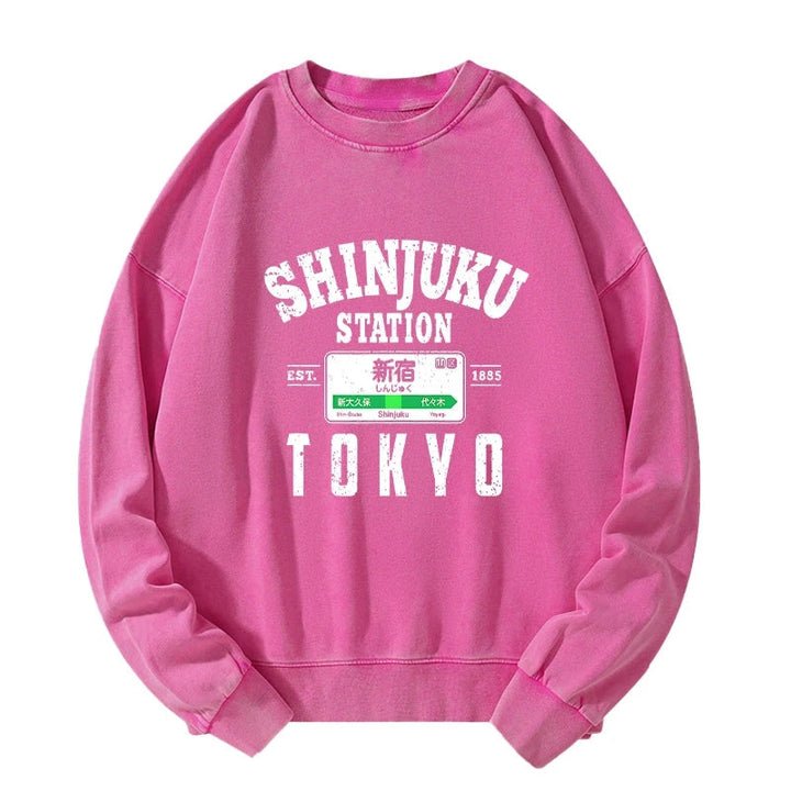 Shinjuku Station Yamanote Line Washed Sweatshirt