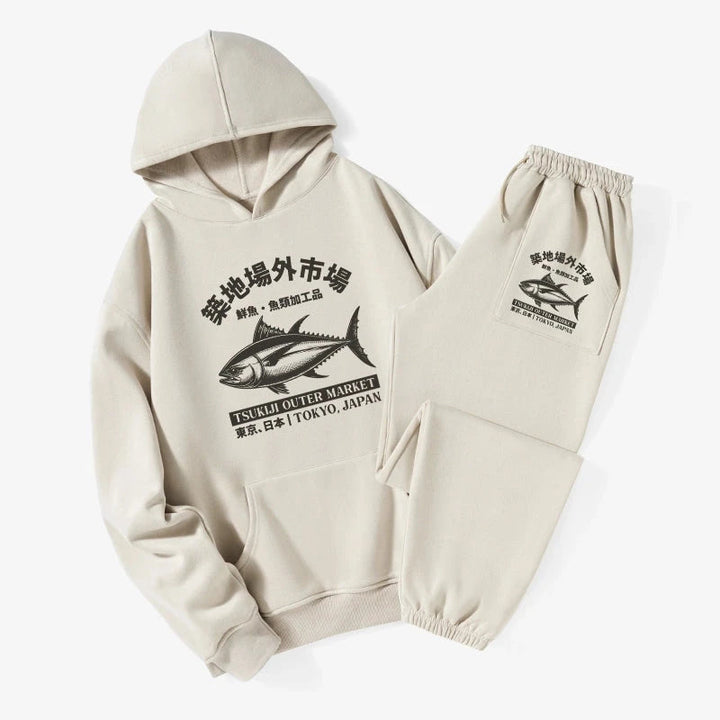 Sakana Tsukiji Fish Market Fleece Lined Hoodie Set