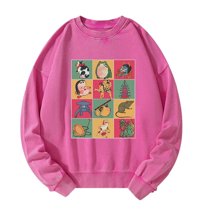 Japanese Characteristic Goods Washed Sweatshirt