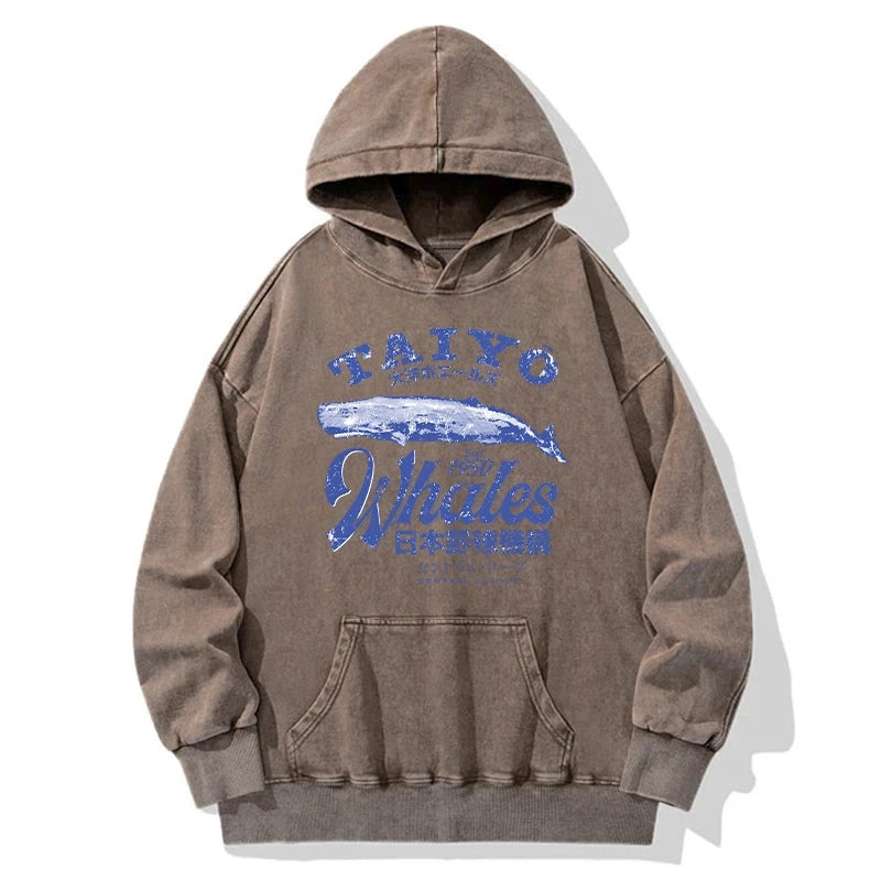 Japan Taiyo Whales Washed Hoodie