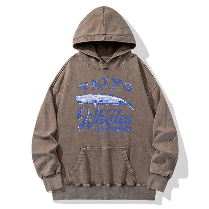 Japan Taiyo Whales Washed Hoodie