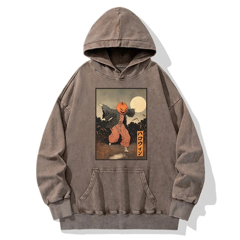 Japanese Pumpkin Monster Washed Hoodie