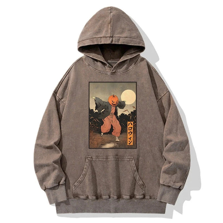 Japanese Pumpkin Monster Washed Hoodie