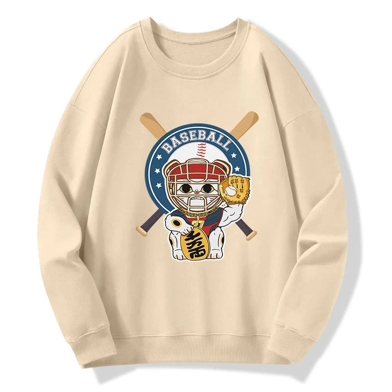 Janpaese Baseball Cat Sweatshirt