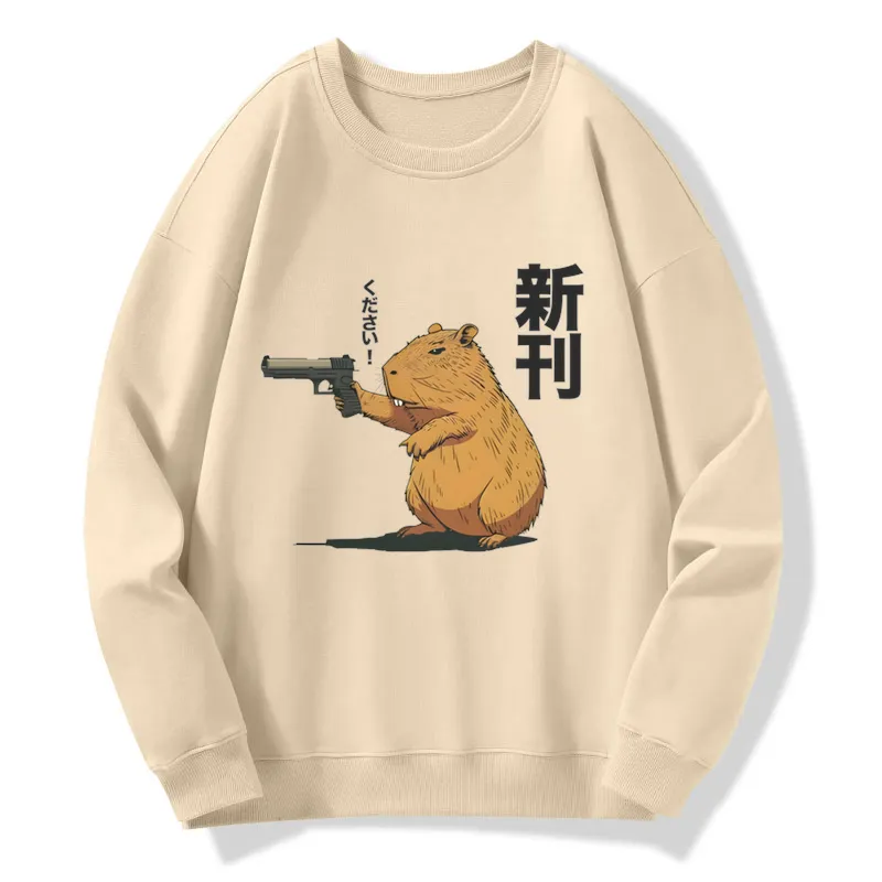 Capybara Holding A Gun Sweatshirt