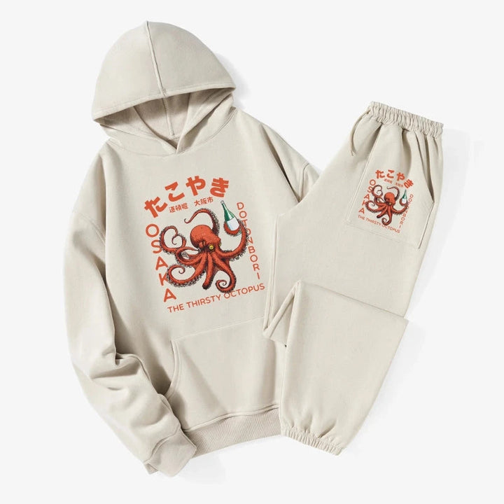 Octopus Drinks Soju Fleece Lined Hoodie Set