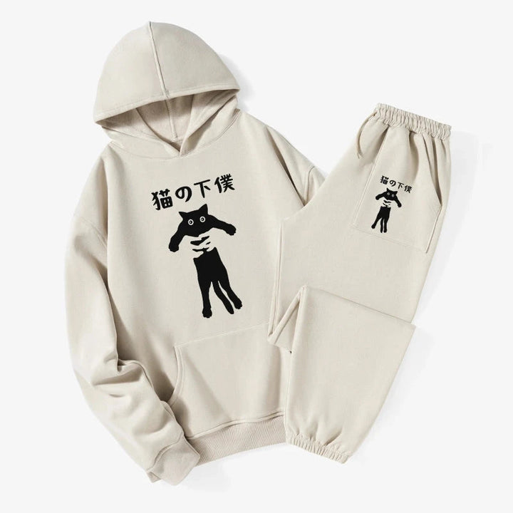 Cat Servant Japanese Fleece Lined Hoodie Set