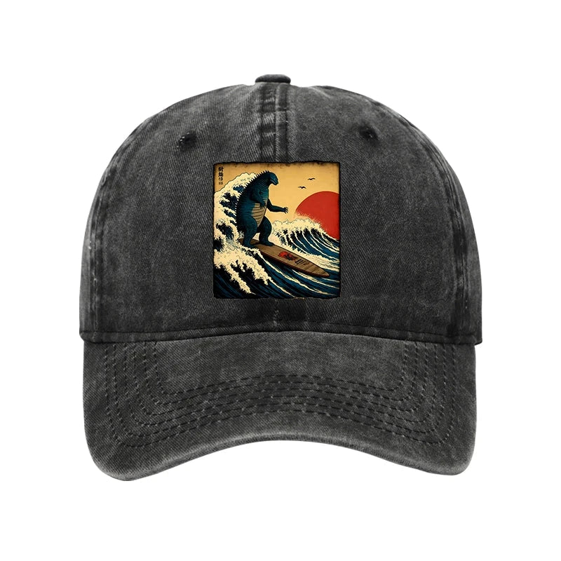 The Great Wave Washed Cap