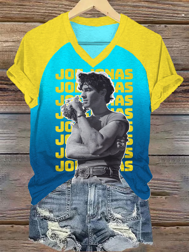 Jonas Brothers Raglan V-Neck T-shirt