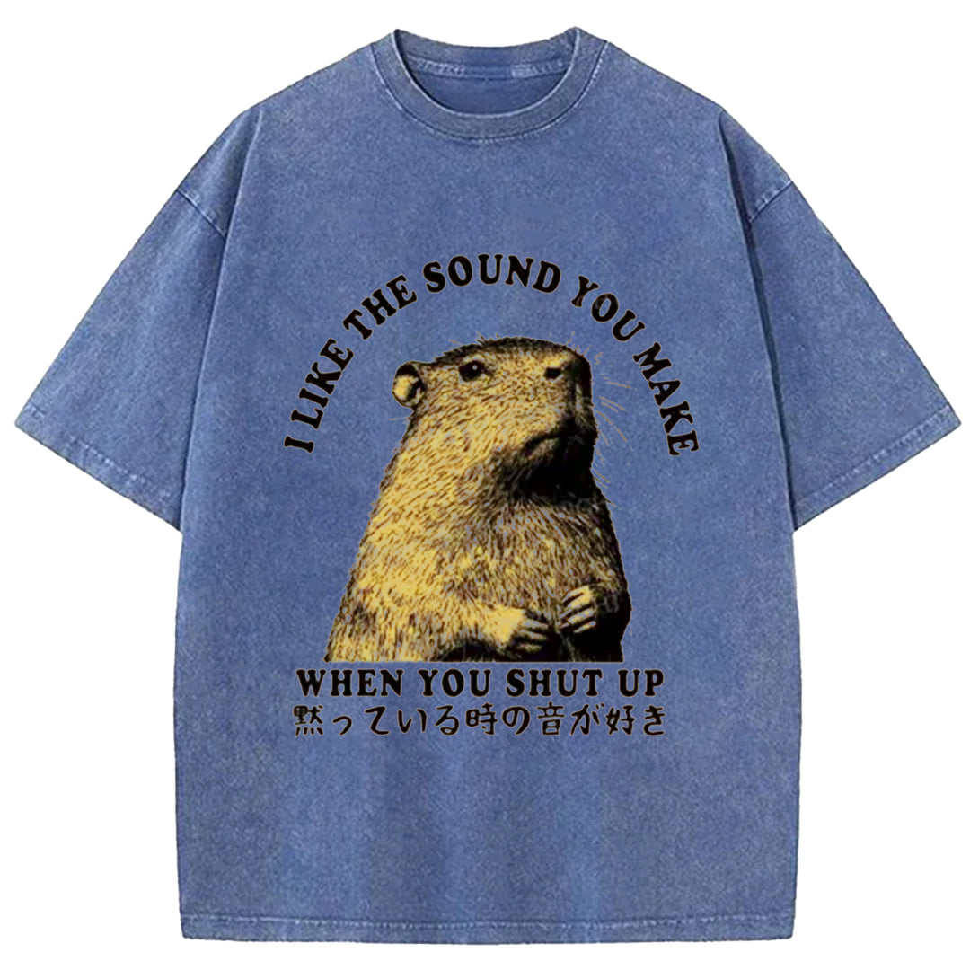 I Like The Sound You MaKe Washed Crew Neck T-shirt