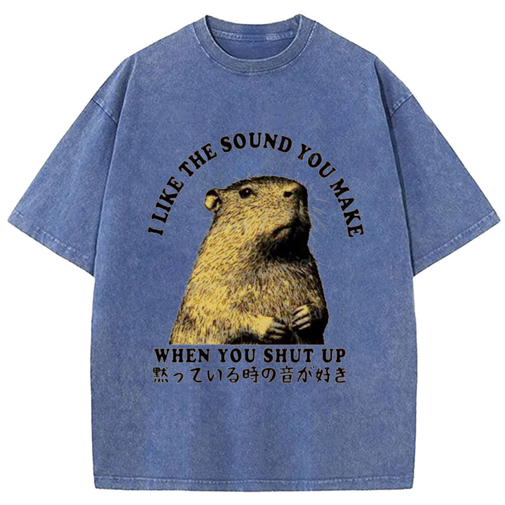 I Like The Sound You MaKe Washed Crew Neck T-shirt