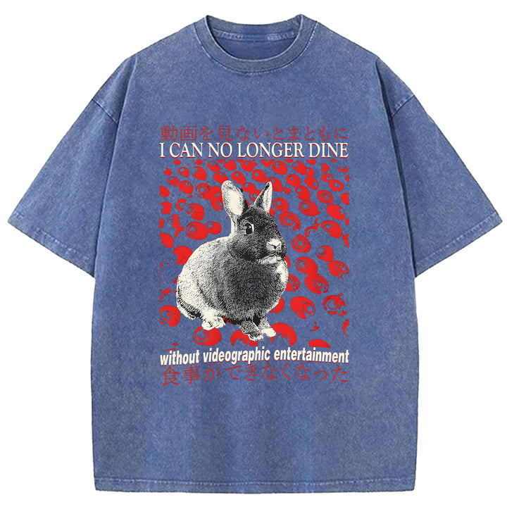 I CAN NO LONGER DINE Washed Crew Neck T-Shirt