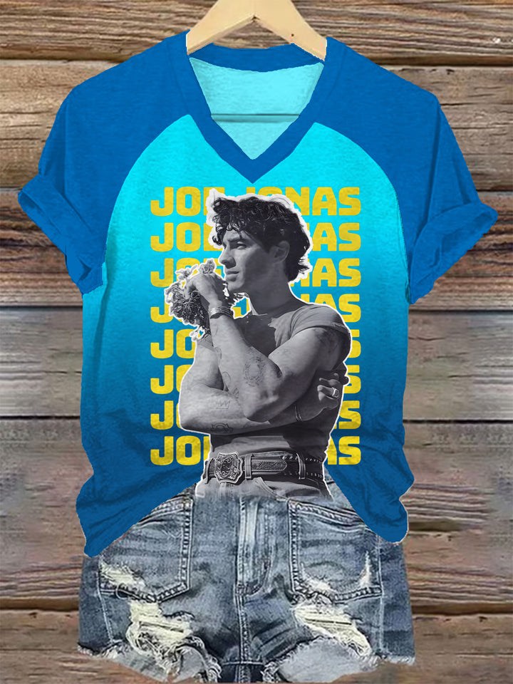 Jonas Brothers Raglan V-Neck T-shirt
