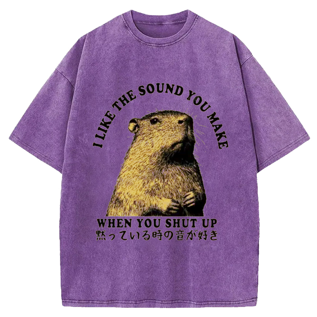 I Like The Sound You MaKe Washed Crew Neck T-shirt