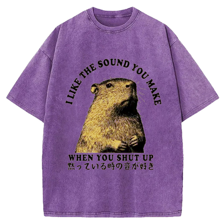 I Like The Sound You MaKe Washed Crew Neck T-shirt