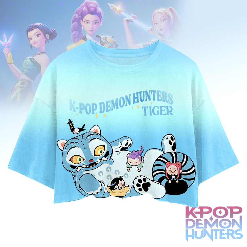 KPOP Demon Hunters Derpy Tiger Crop Top