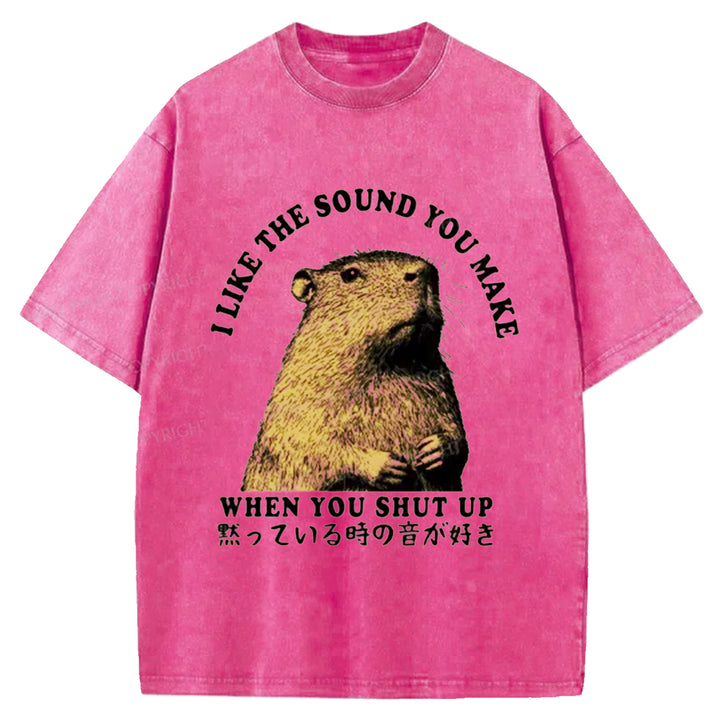 I Like The Sound You MaKe Washed Crew Neck T-shirt