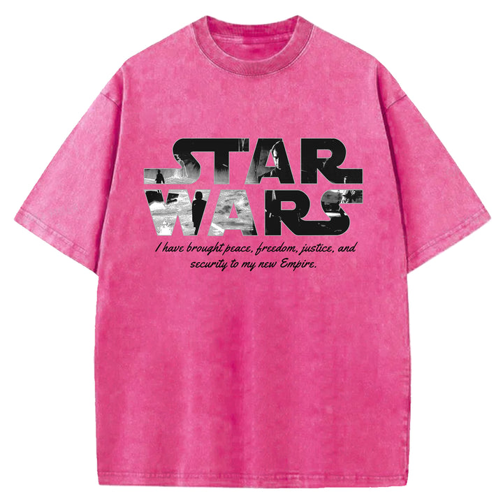 Star Wars Vintage Japanese Design Washed Crew Neck T-Shirt