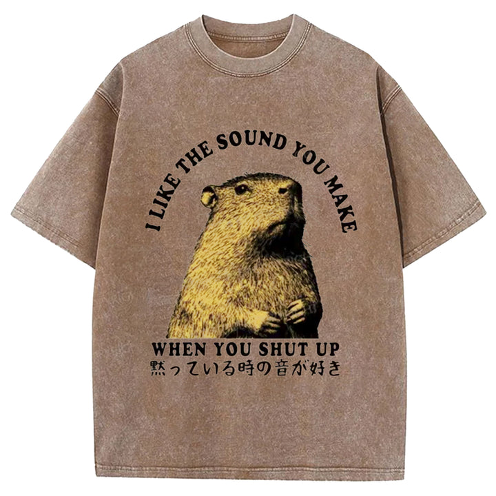 I Like The Sound You MaKe Washed Crew Neck T-shirt
