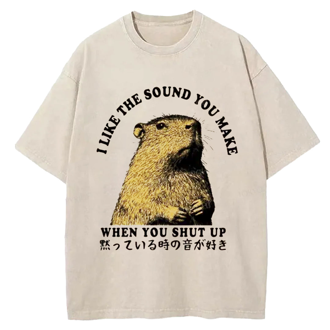 I Like The Sound You MaKe Washed Crew Neck T-shirt