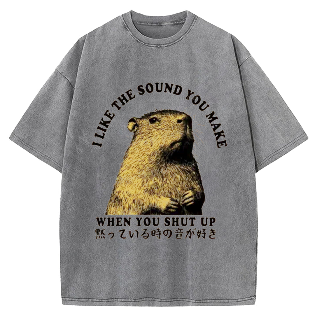 I Like The Sound You MaKe Washed Crew Neck T-shirt