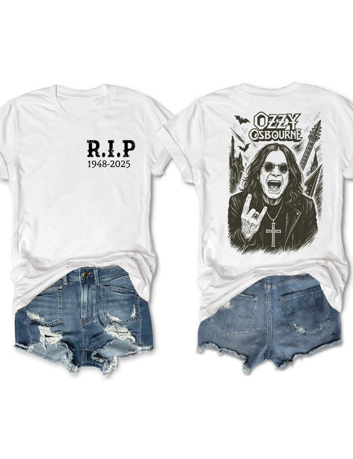 RIP Ozzy Osbourne 1948-2025 Crew Neck T-shirt