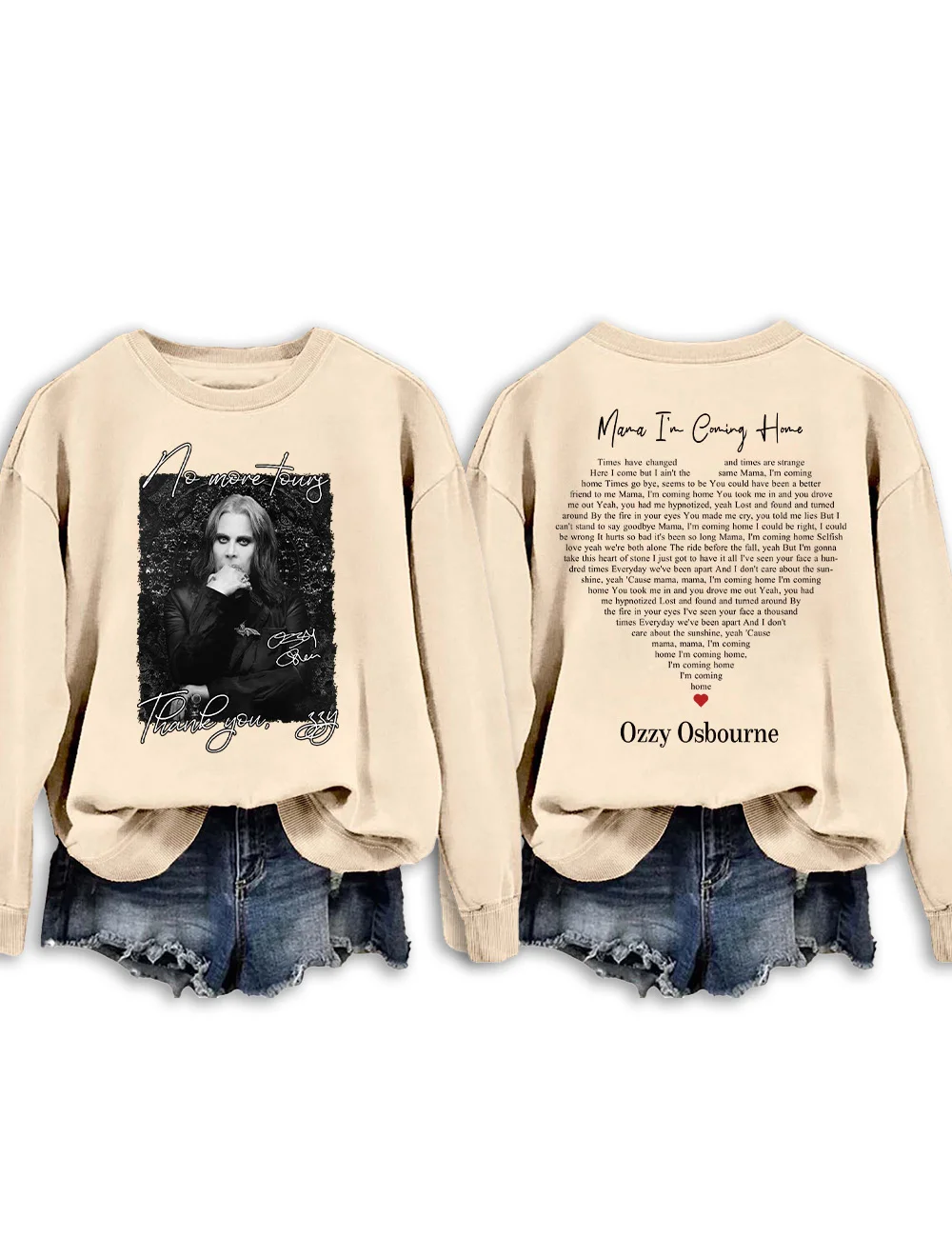 No More Tour Thank You Ozzy Long Sleeve Casual Top